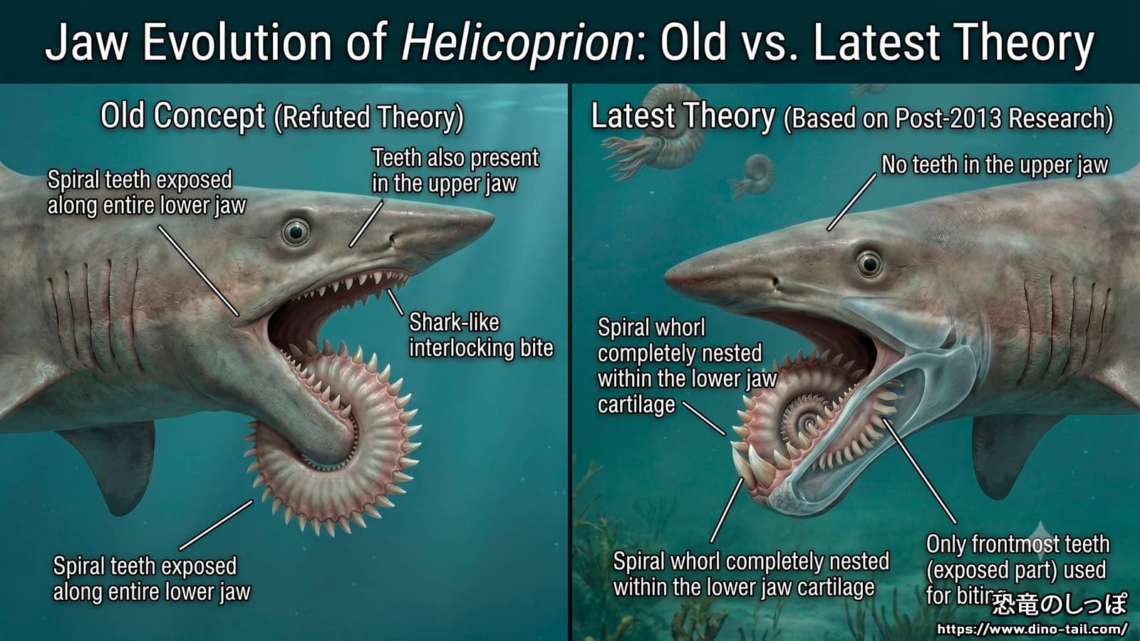 Old and new images of Helicoprion