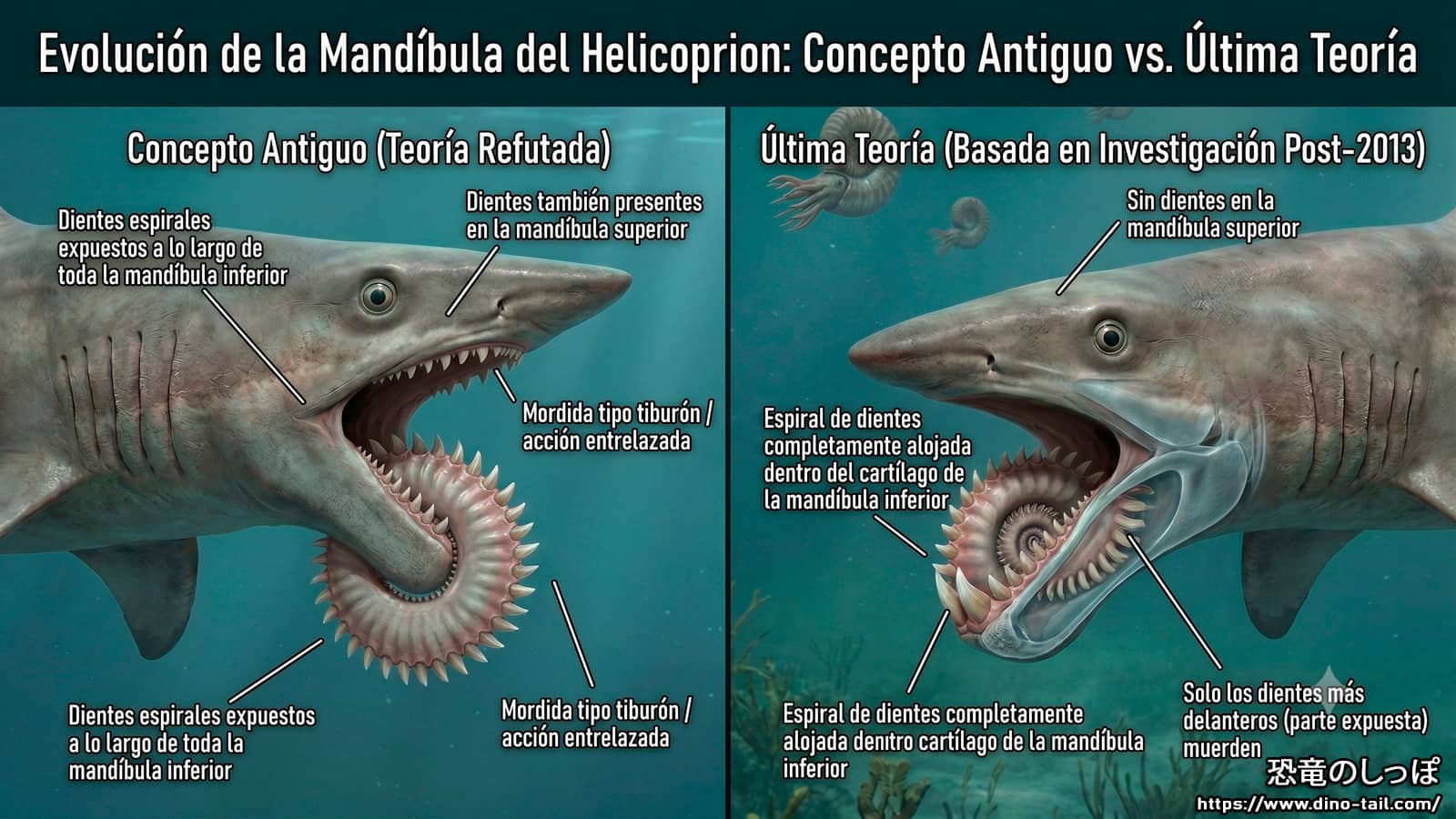 Imágenes antiguas y nuevas de Helicoprion