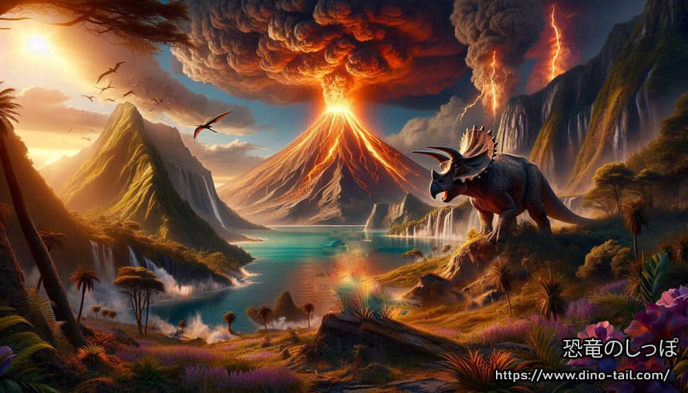 Erupción volcánica al final del Cretácico