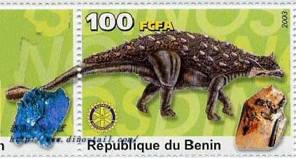 Sello postal de Ankylosaurus