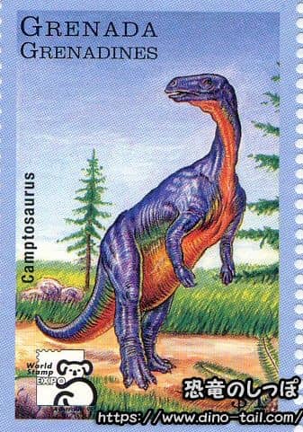 Sello postal de Camptosaurus