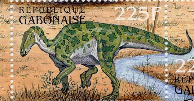 Sello postal de Camptosaurus