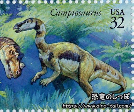 Sello postal de Camptosaurus