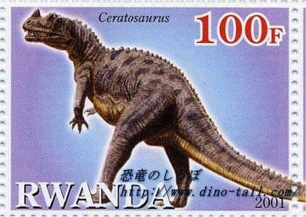 Sello postal de Ceratosaurus