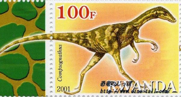 Sello postal de Compsognathus
