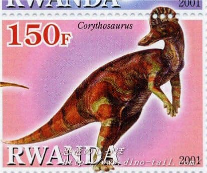 Sello postal de Corythosaurus