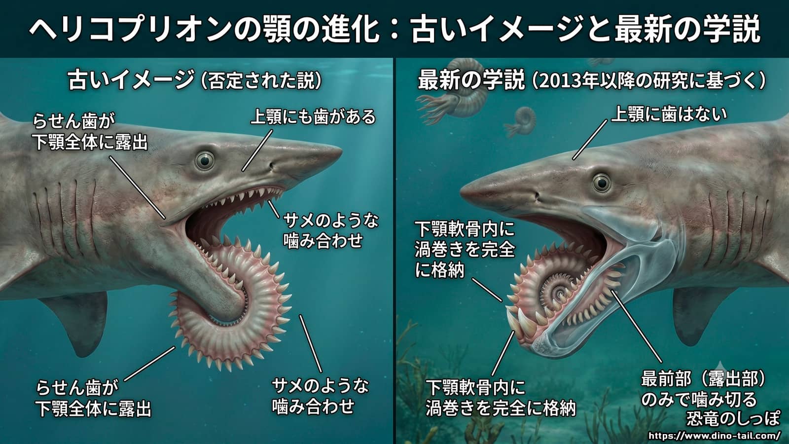 ヘリコプリオンの新旧イメージ